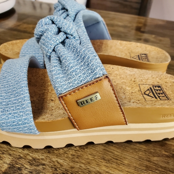 Reef Blue Double-Strap Sandals with Cork Footbed - Picture 4 of 7